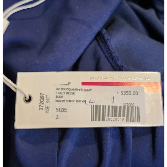 Tracy Reese Womens Sz 2 Navy Shift Dress With Cutout Overlay Details - Picture 8 of 10